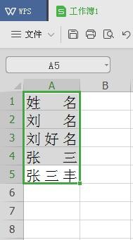 WPS表格如何设置姓名对齐