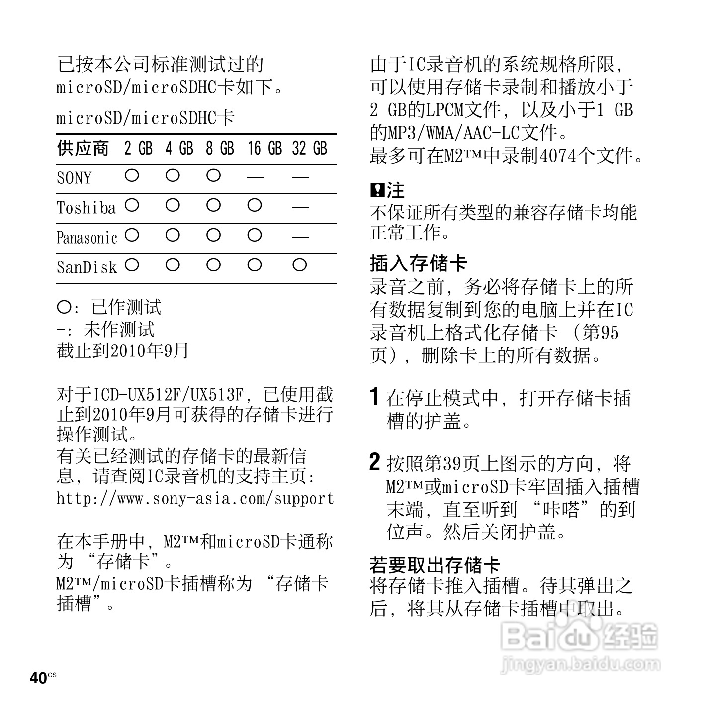 索尼ICD-UX512F数码录音笔使用说明书:[4]
