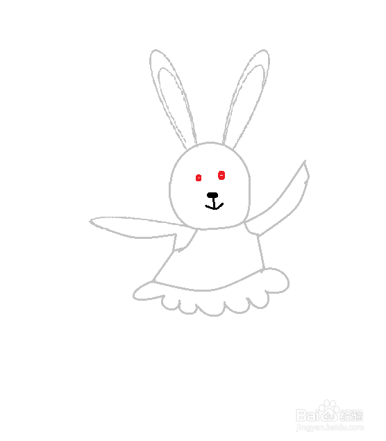 跳舞的兔子简笔画