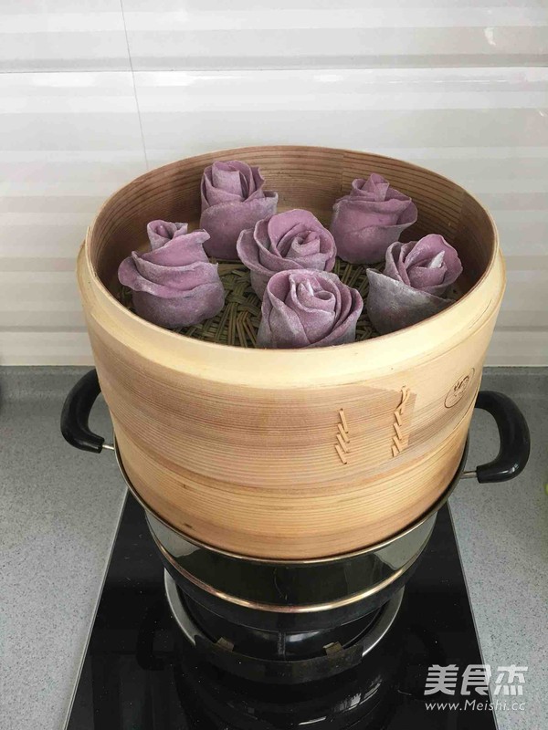紫薯玫瑰花馒头