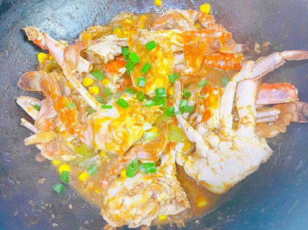 酱炒玉米粒白蟹