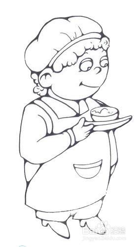 服务员的简笔画