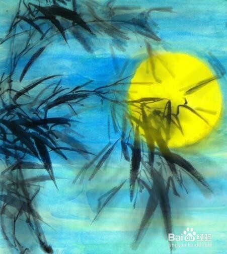 国画小写意月亮怎么画