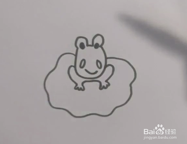 简笔画遮阳的青蛙