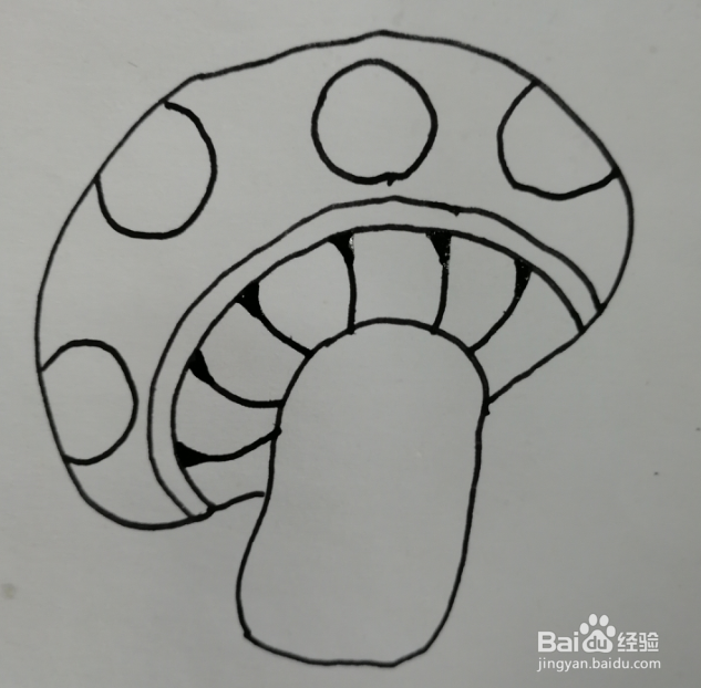 一对可爱的小蘑菇卡通简笔画的绘画方法