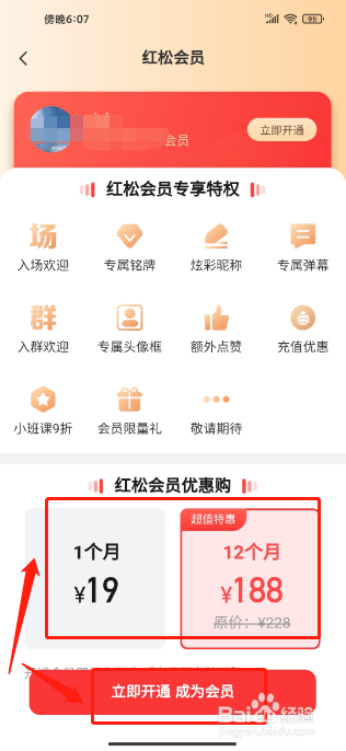 红松极速版APP如何开通红松会员