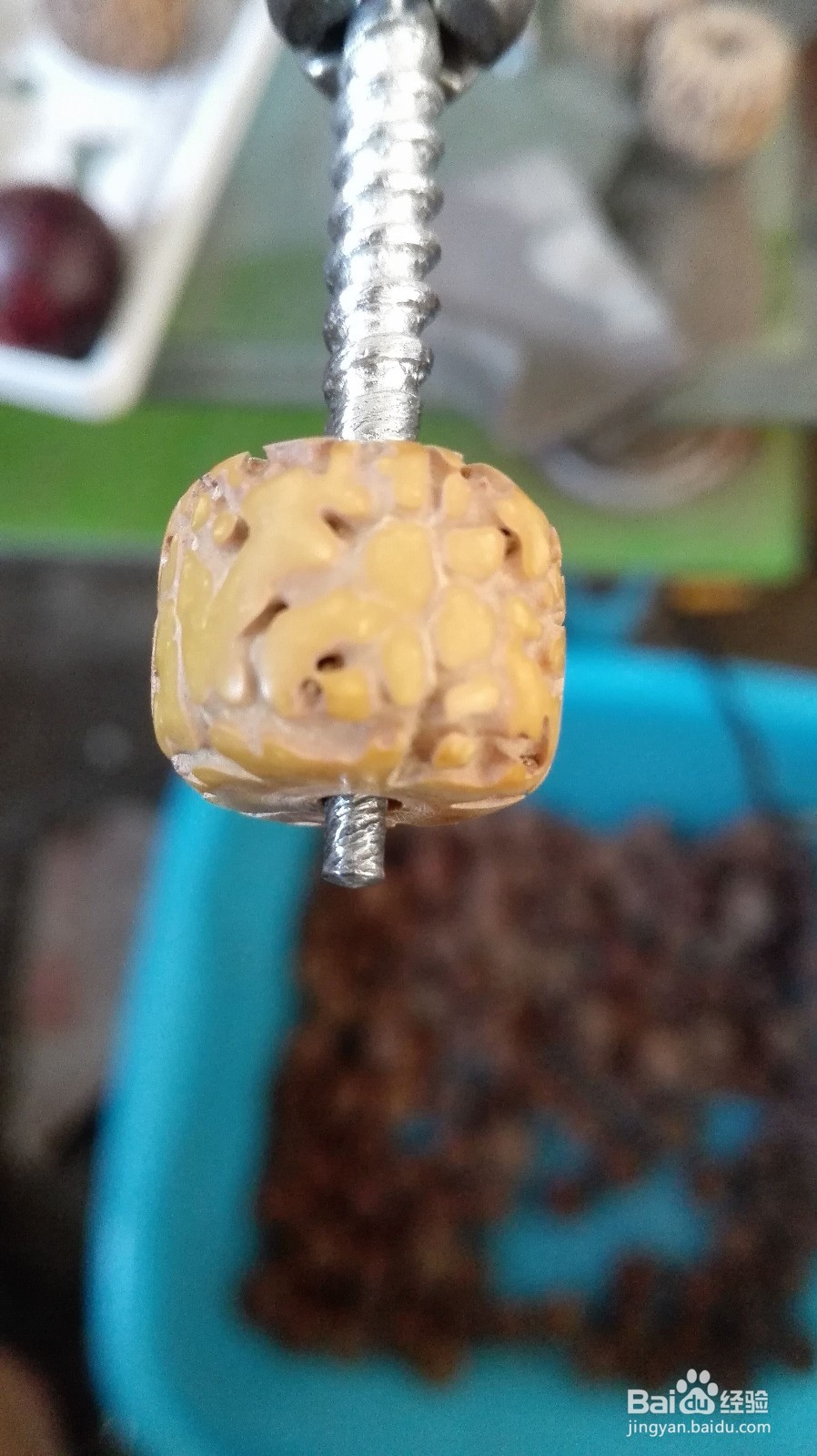 尼泊尔金刚菩提打磨无齿金刚圆珠桶珠镶嵌铜管