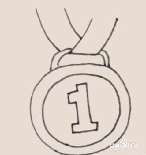 金牌的简笔画