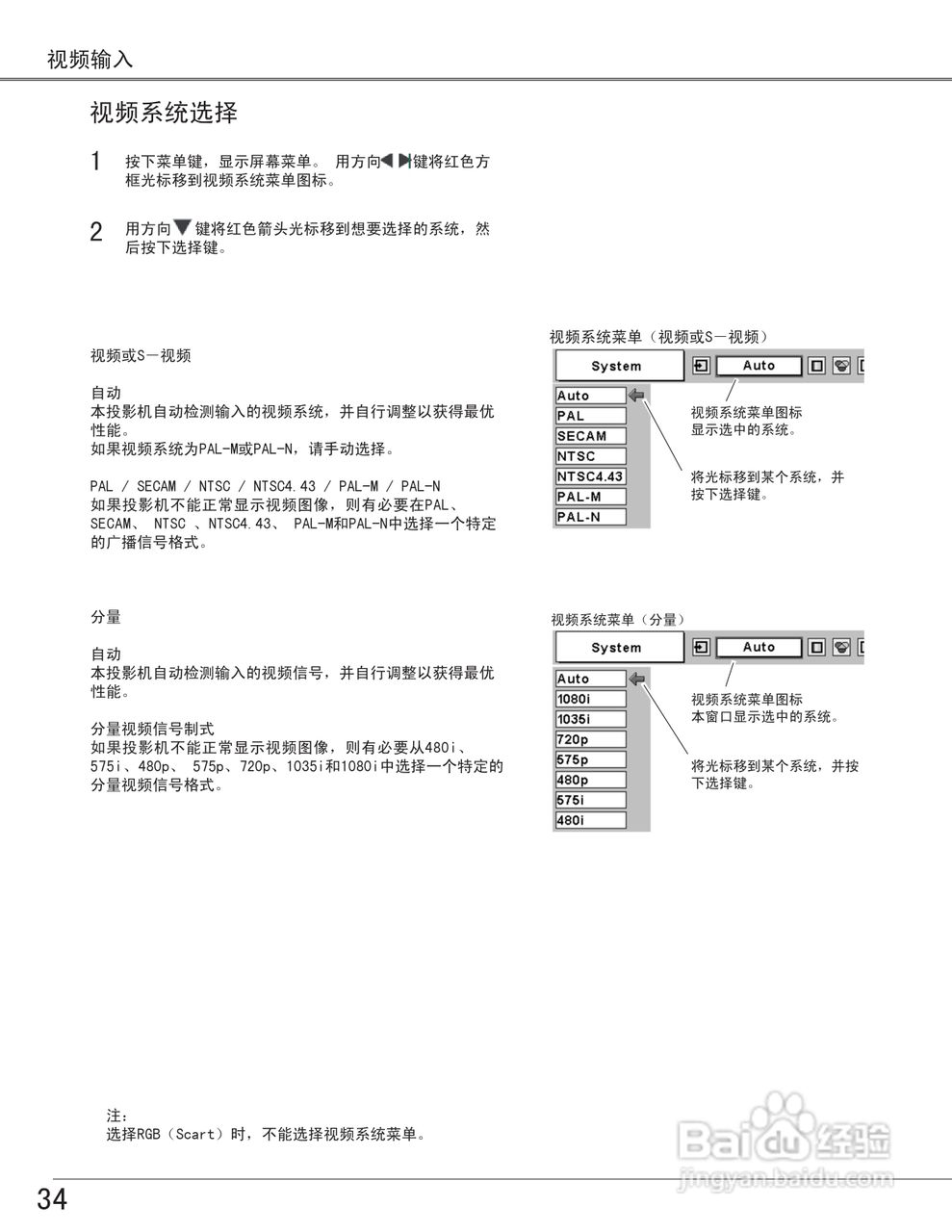 EIKI爱其 LC-XB28投影机说明书:[4]