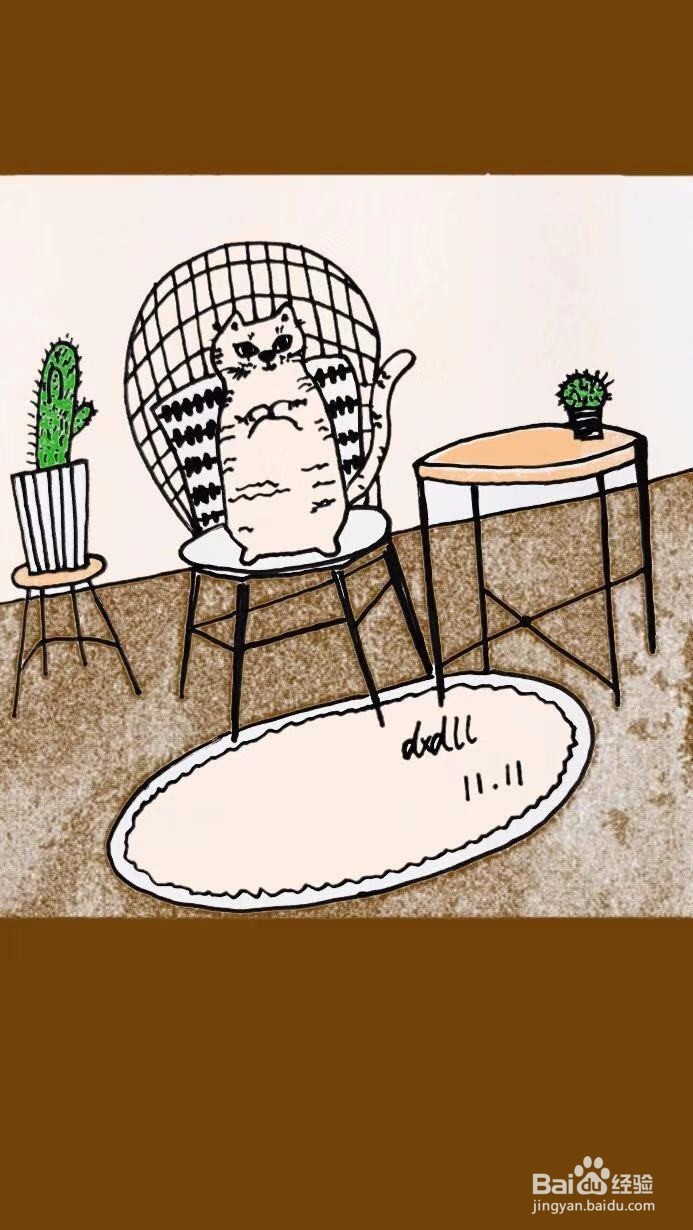 茉莉蜡笔手绘之卖萌猫咪