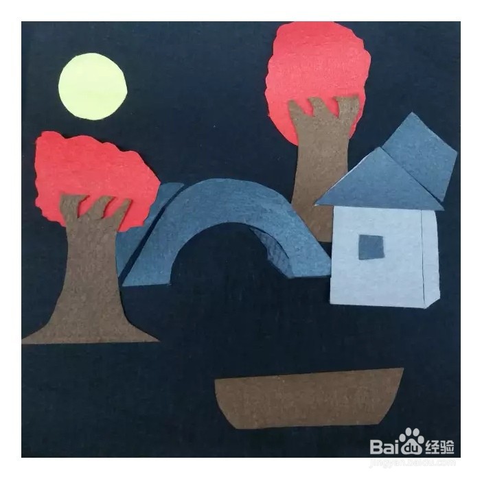 枫桥夜泊拼贴配画怎么做