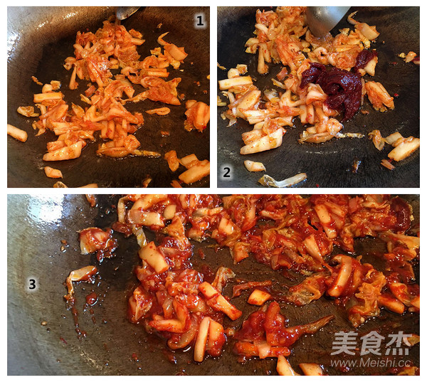 辣白菜炒饭的做法