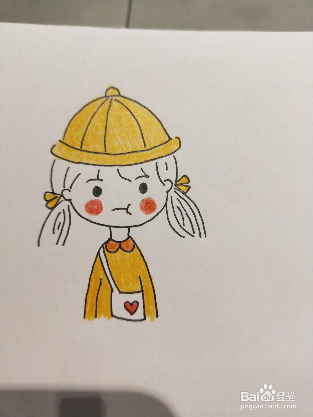 怎样画简笔画——戴帽子的小女孩