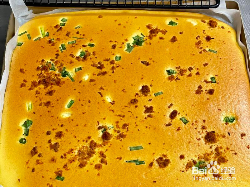 香葱肉松蛋糕卷的做法