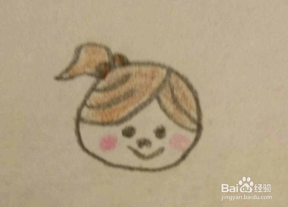 简笔画扎马尾的女孩头像