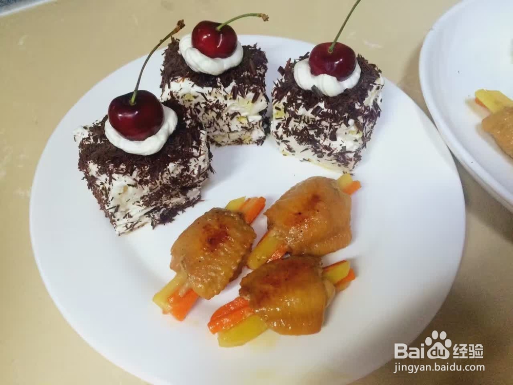 家庭简易制作健康卫生的精美小蛋糕，水果蛋糕