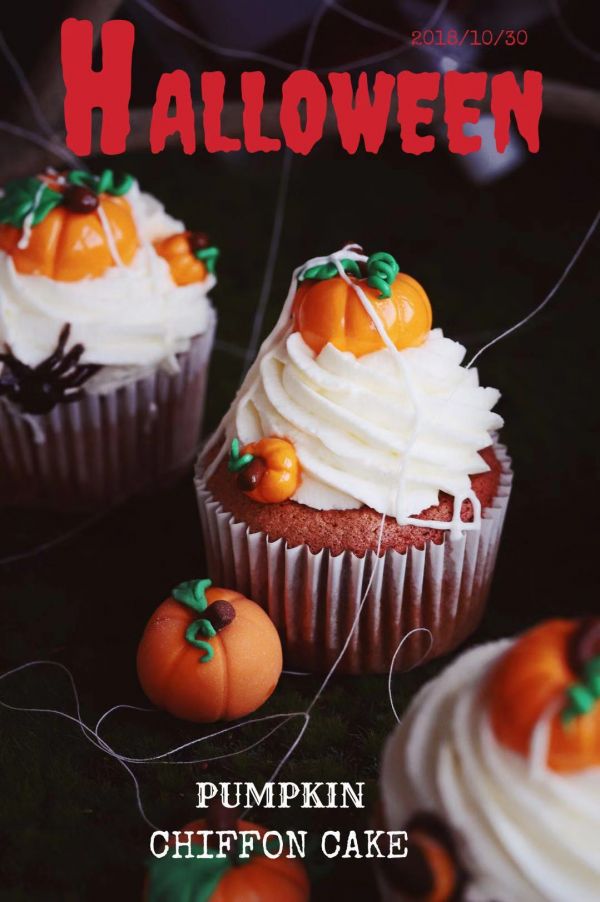 万圣节南瓜杯子蛋糕