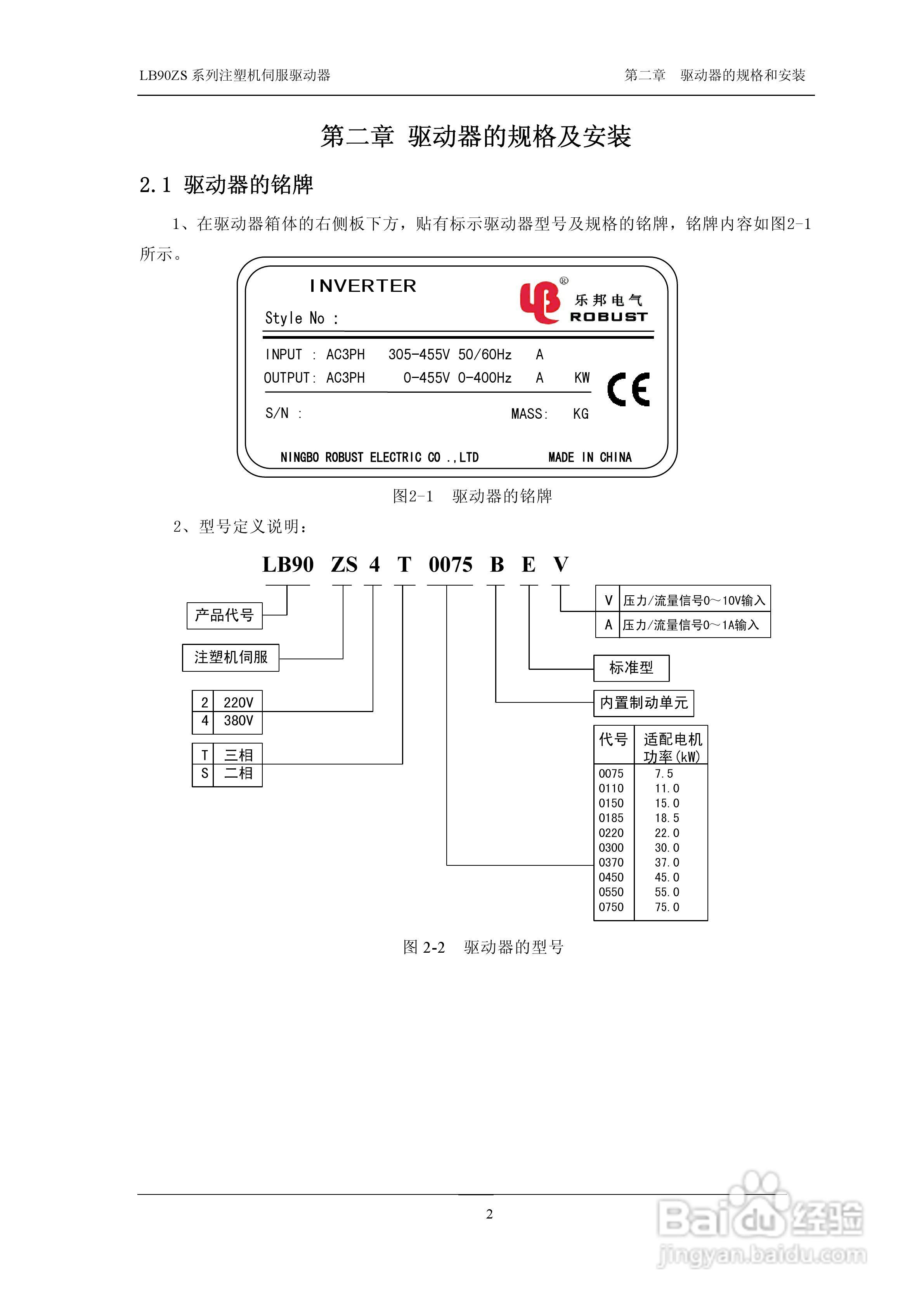 LB90ZS-4T0750注塑机伺服驱动器使用说明书:[1]