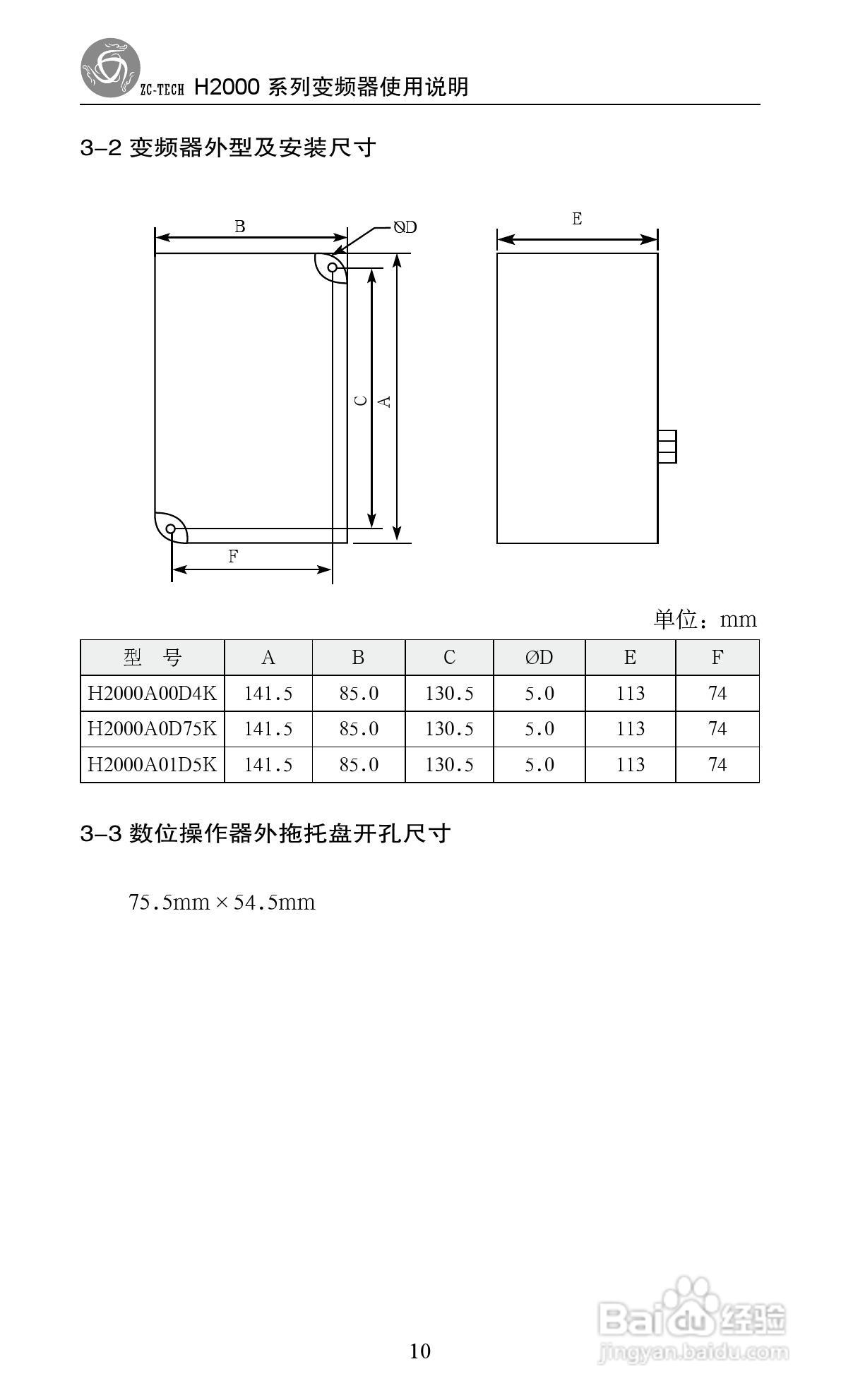 众辰电子H2000系列用变频调速器使用说明书:[2]