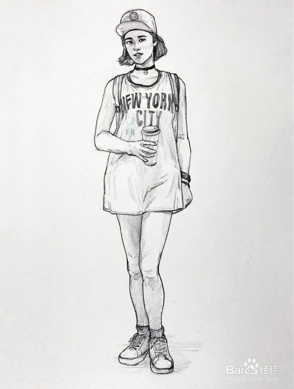 速写教程 | 正面站姿小姐姐
