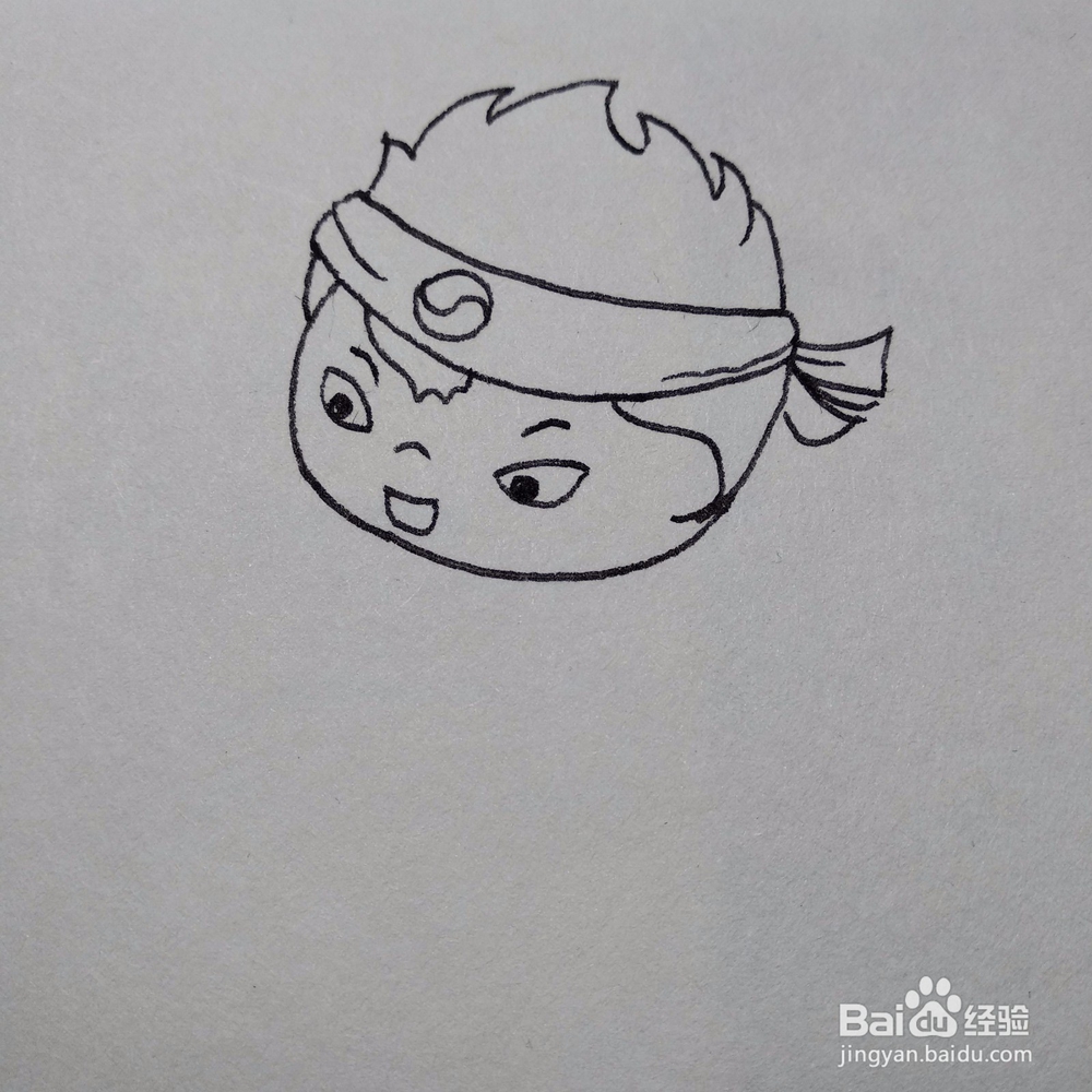 如何画技艺高超练飞腿的跆拳道黑带卡通简笔画