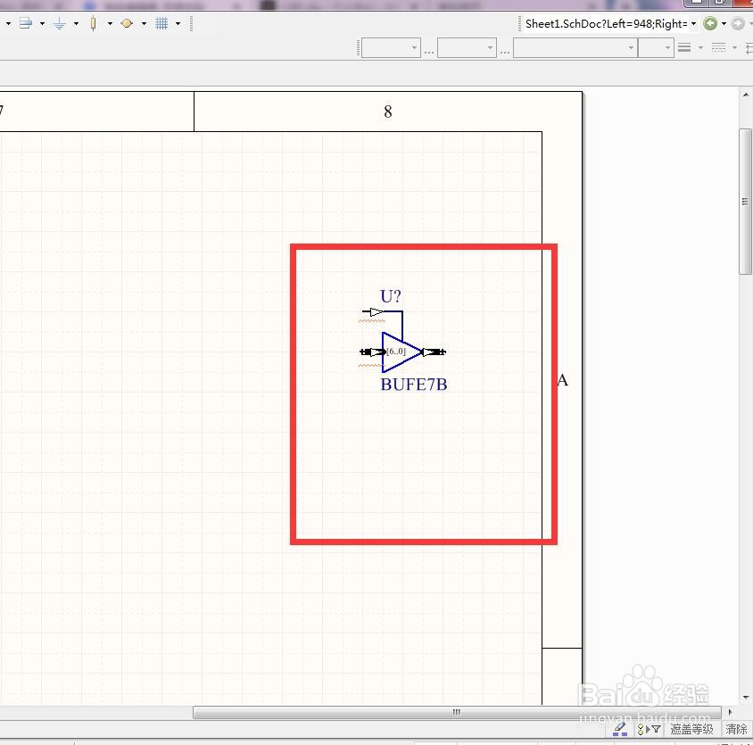 如何在AD中放置带控制脚7位总线3状态缓冲器?