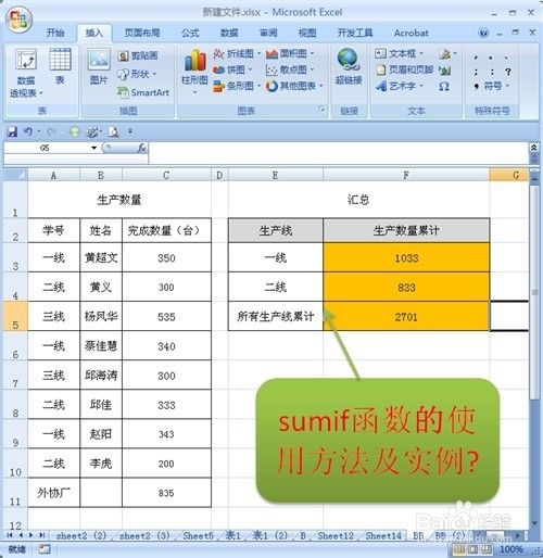 sumif函数的使用方法及实例