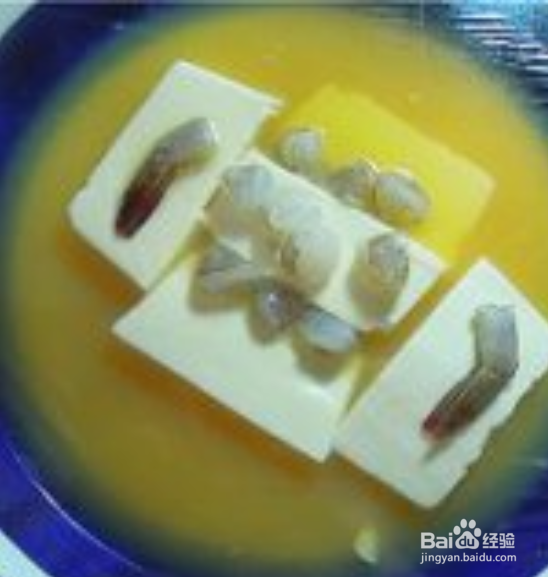 制作虾仁豆腐蒸蛋