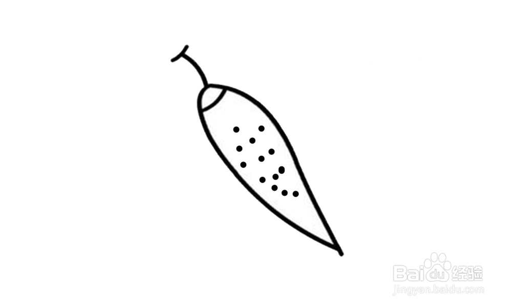 如何画出一个红辣椒？