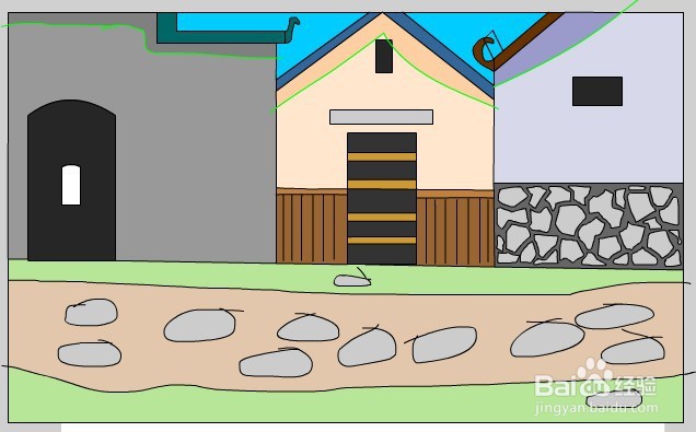 flash如何绘制古代商铺背景