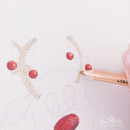 圣诞麋鹿的绘画过程