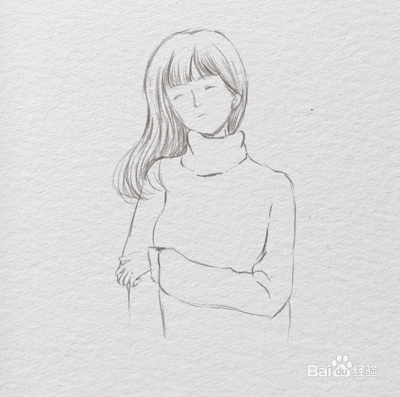 怎么用Ipad画一个穿毛衣的少女线稿?