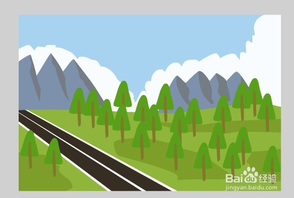 flash绘制山中公路场景