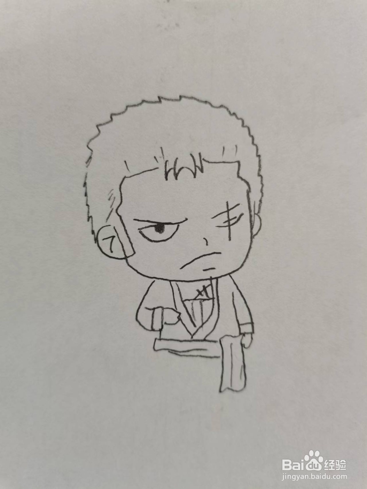 如何画Q版动漫人物索隆