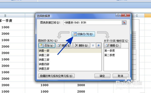 如何将excel中图表的横纵坐标互换？