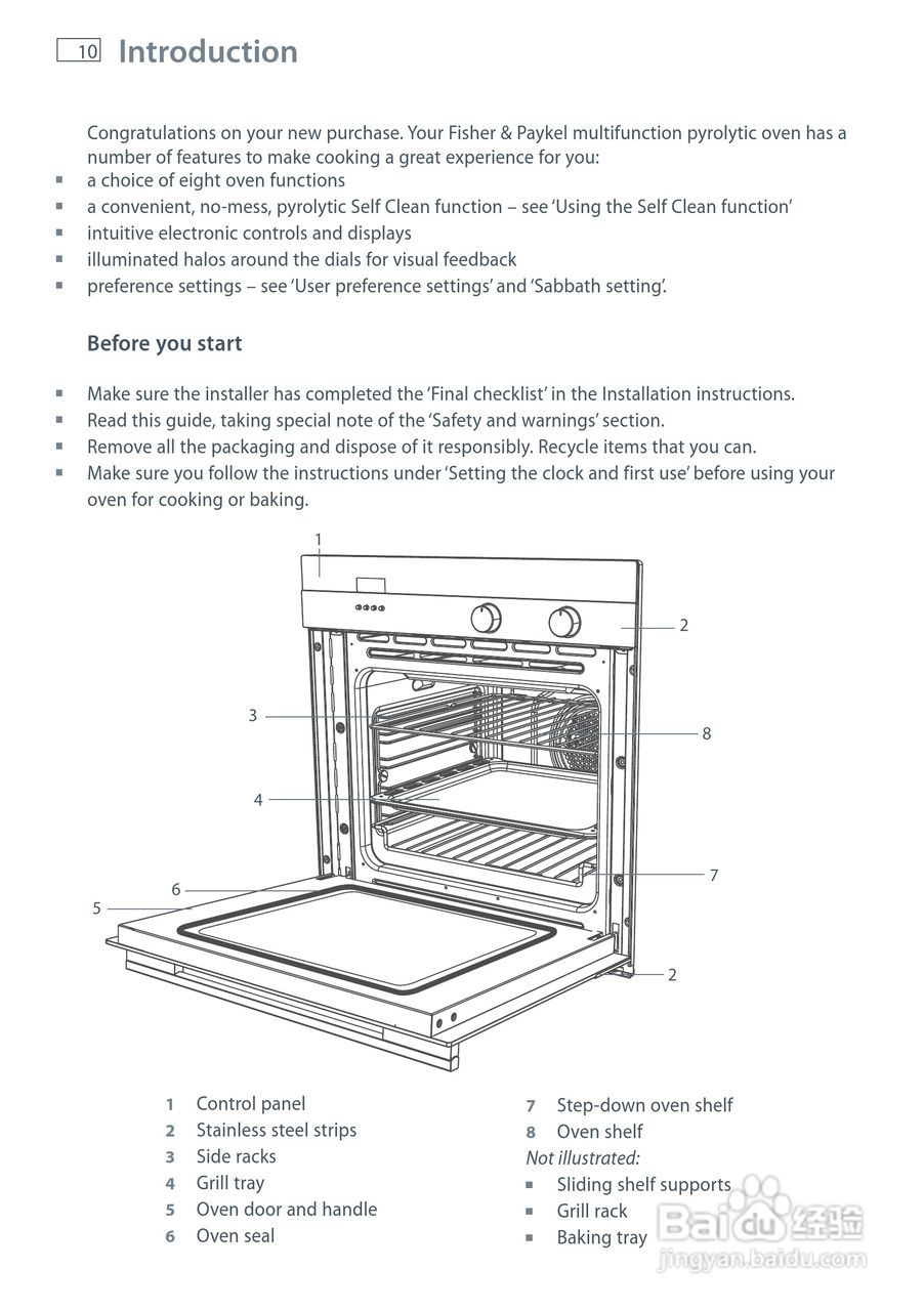 斐雪派克OB60S9DECPX1嵌入式烤箱说明书:[1]