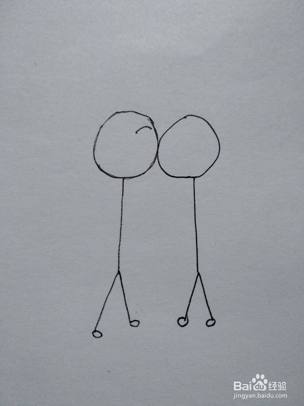 情侣火柴人的画法