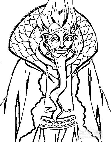 简笔画-如何画q版人物黑色五叶草大祭司的简笔画