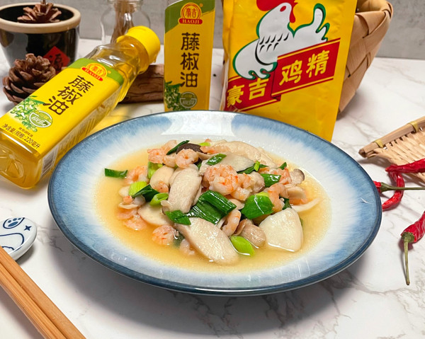 藤香虾仁杏鲍菇