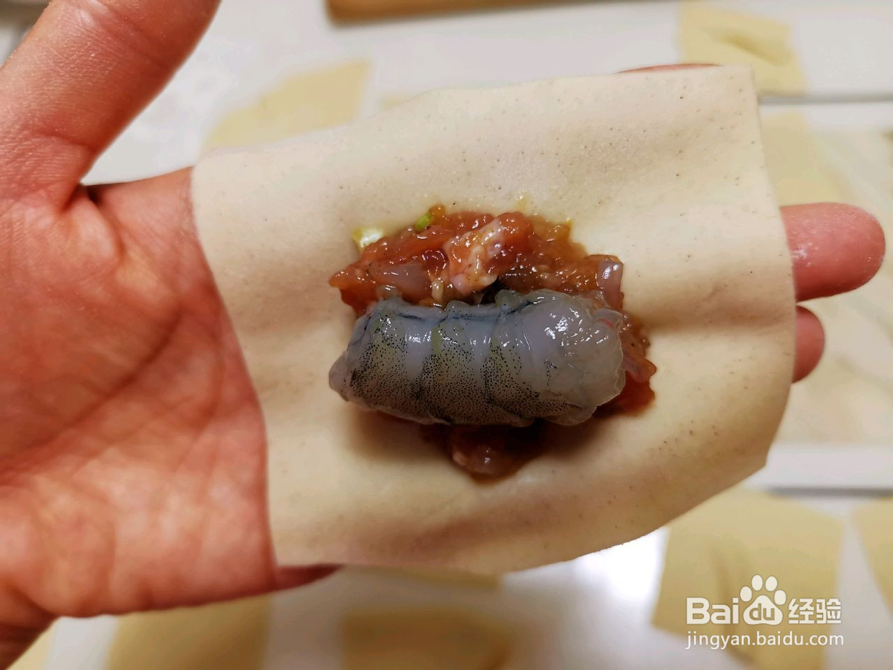 鲜虾馅玉米面条版云吞面的做法