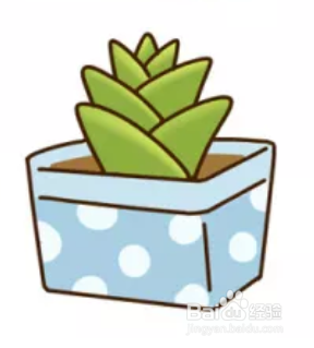 怎么画绿色多肉盆景