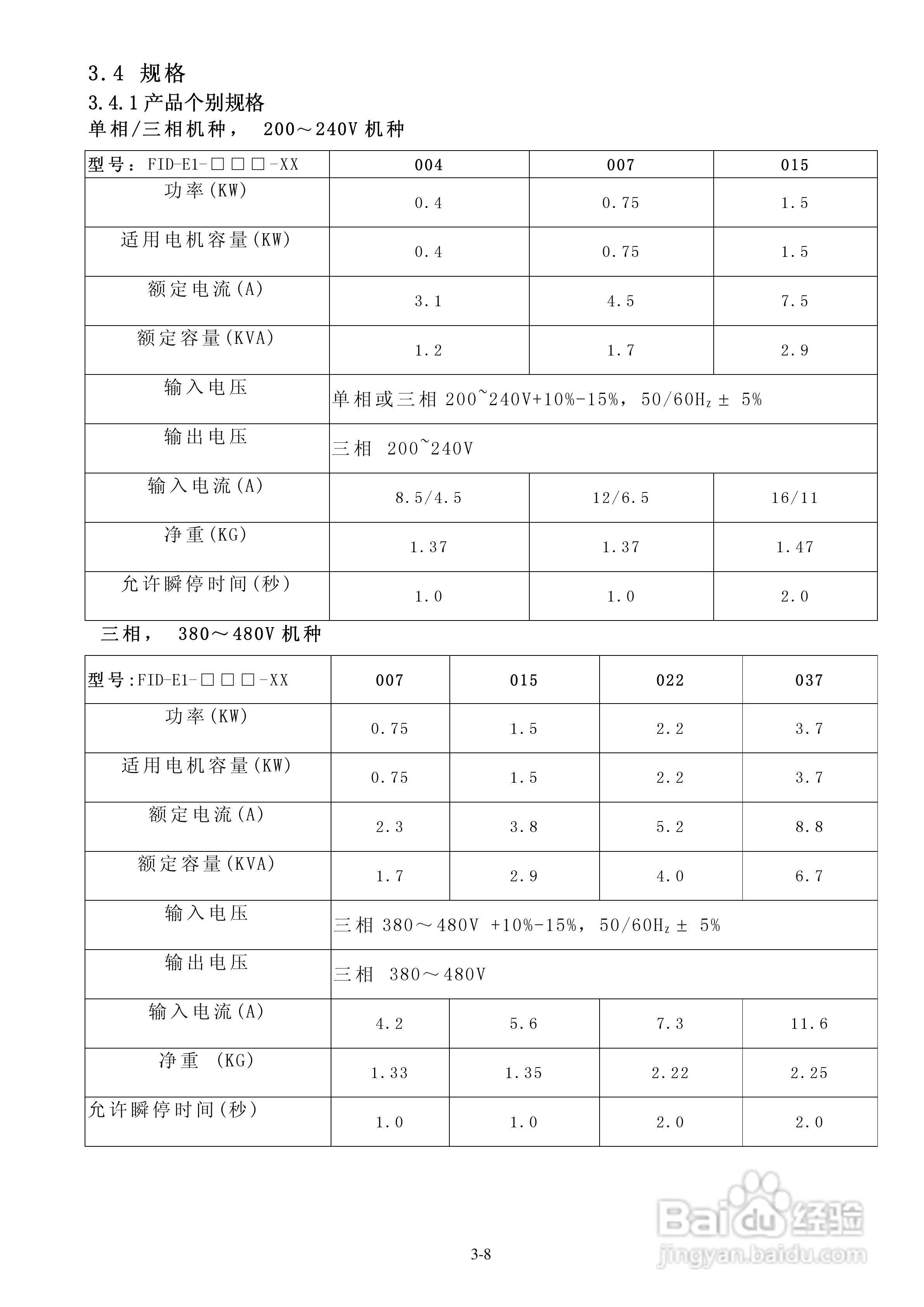 FATEK FID-E1-004-23变频器使用说明书:[2]