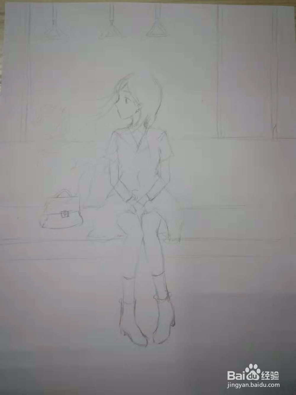 《地铁上的少女》漫画手绘插画线稿教程