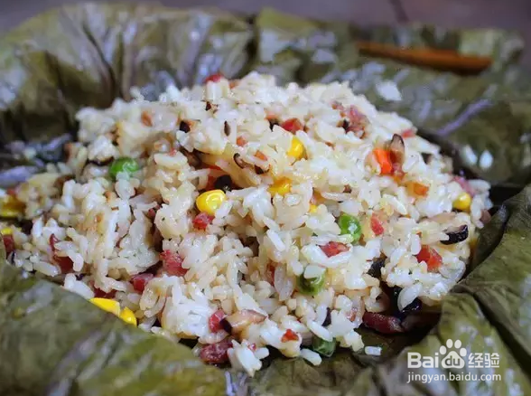 荷叶蒸饭做法