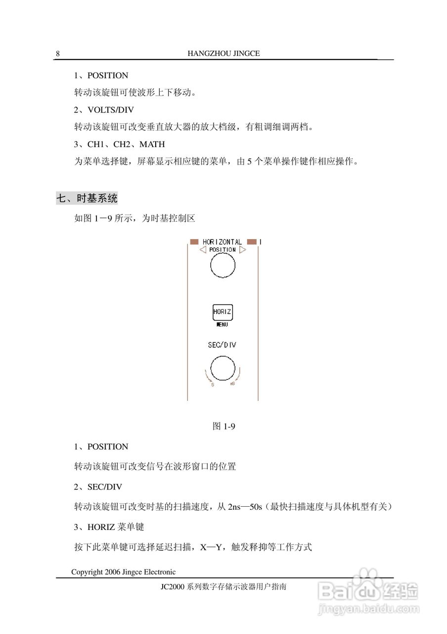 JC2061MA型数字示波器使用说明书:[1]