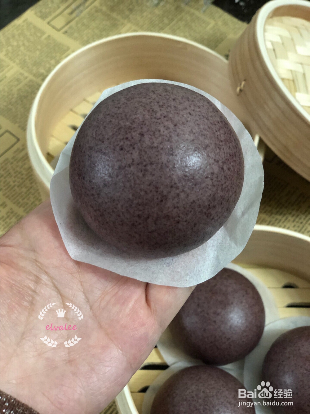 毫无压力做黑米豆沙包
