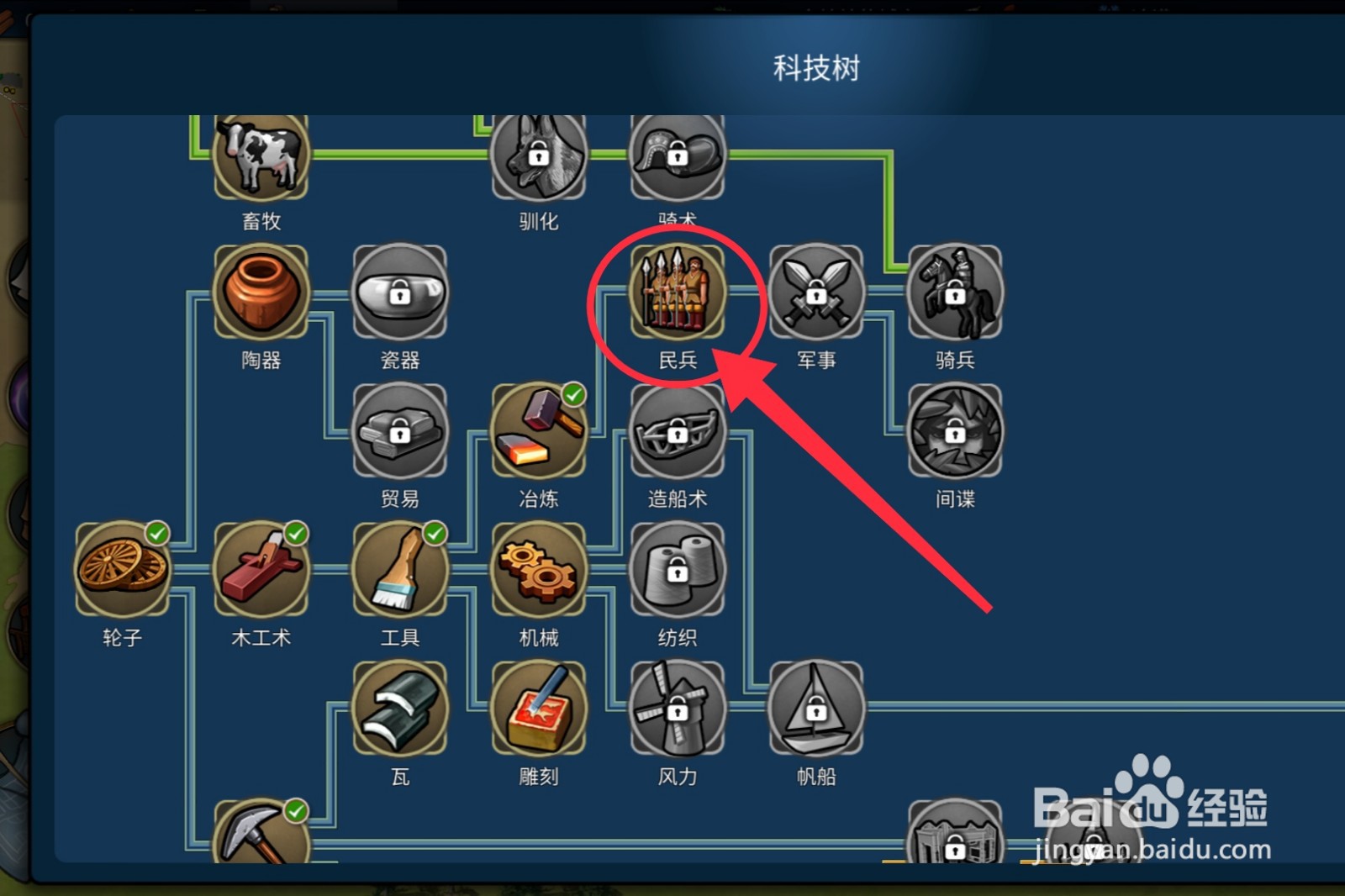 模拟帝国民兵科技怎么研究