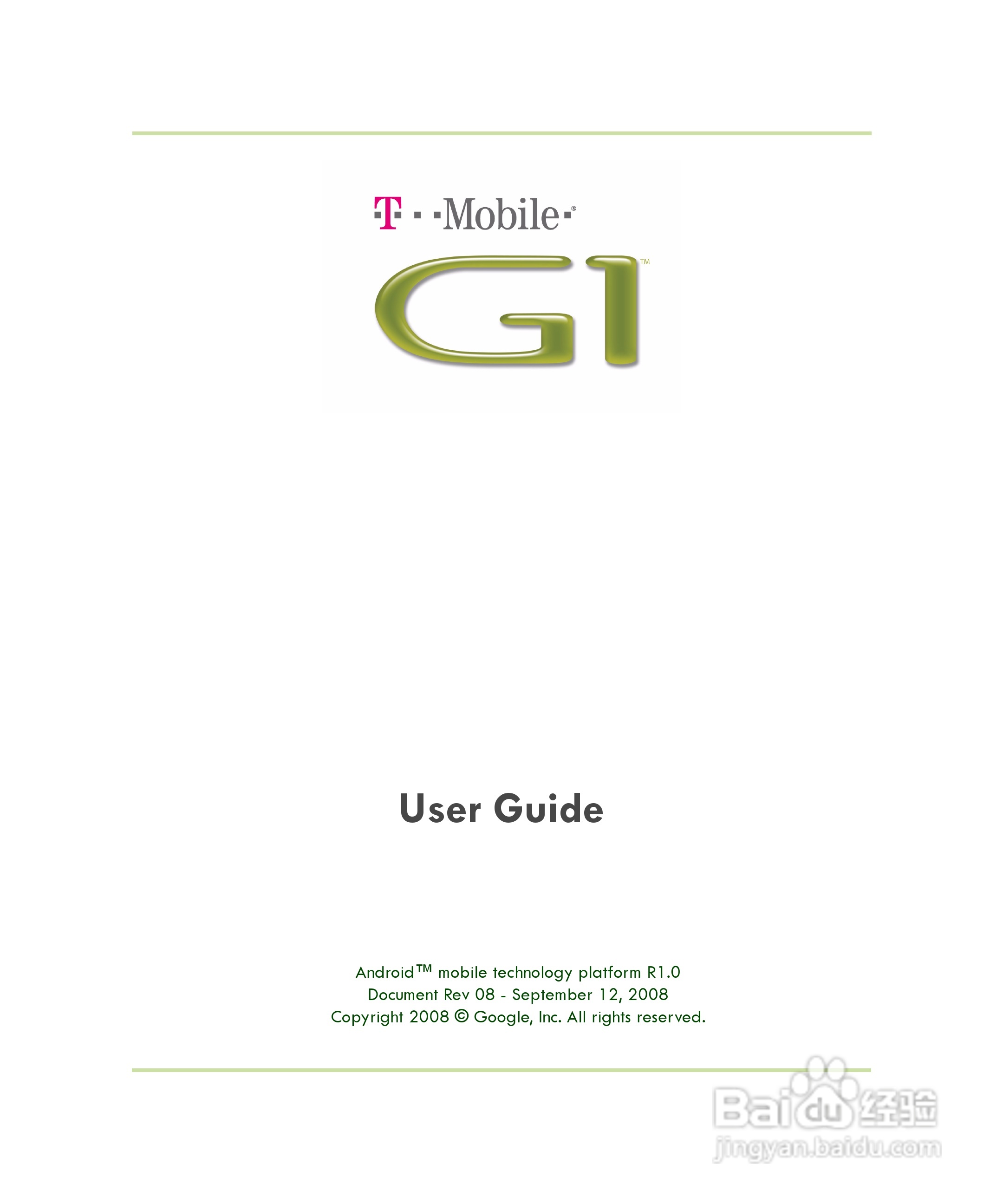 HTC T-Mobile G1手机说明书:[1]