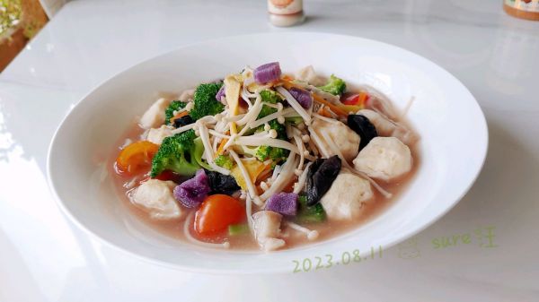 五菜菌菇烩鱼丸