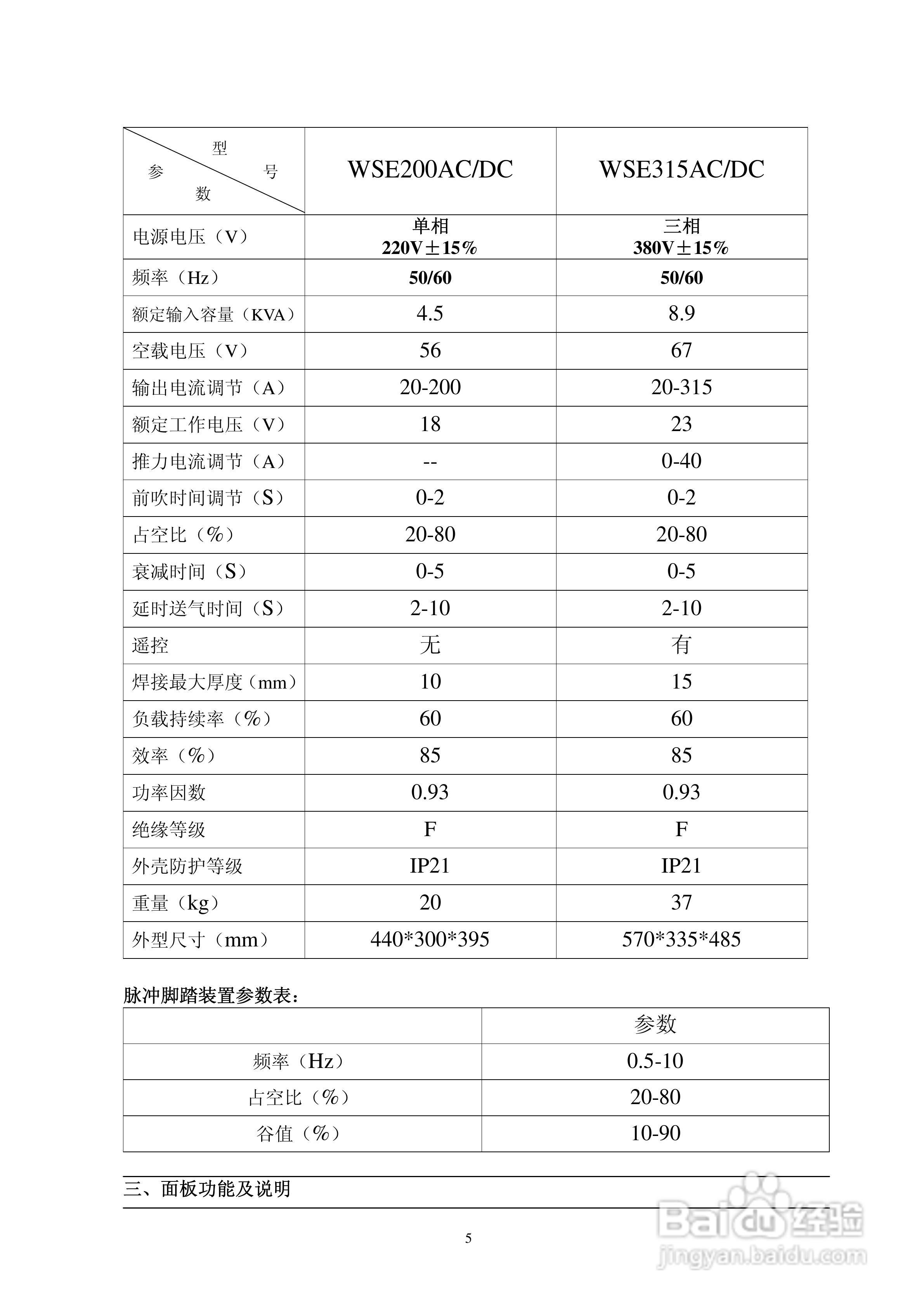 焊王WSE315交/直流氩弧焊机使用说明书:[1]